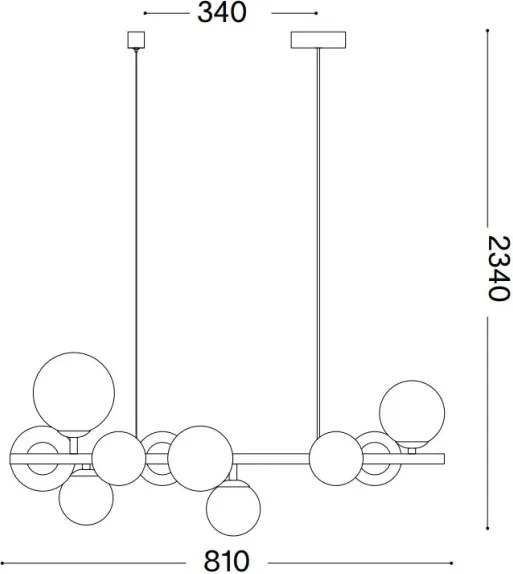 Ideal Lux - LED Csillár zsinóron PERLAGE 10xG9/3W/230V 81 cm arany/fehér