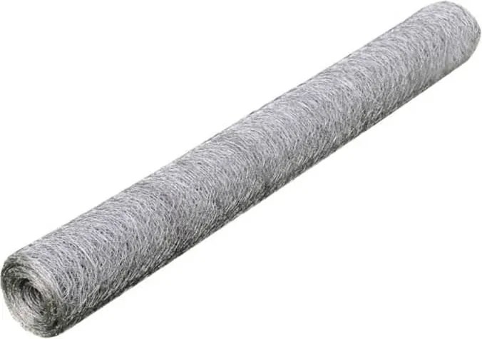 vidaXL ezüst horganyzott acél csirkeháló drótkerítés 25 x 0,75 m
