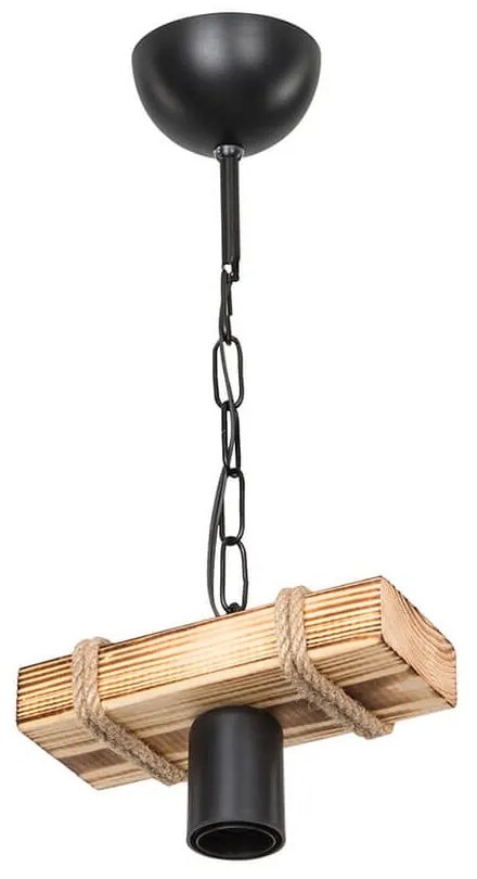 Fekete-natúr színű mennyezeti lámpa 10x20 cm – Squid Lighting