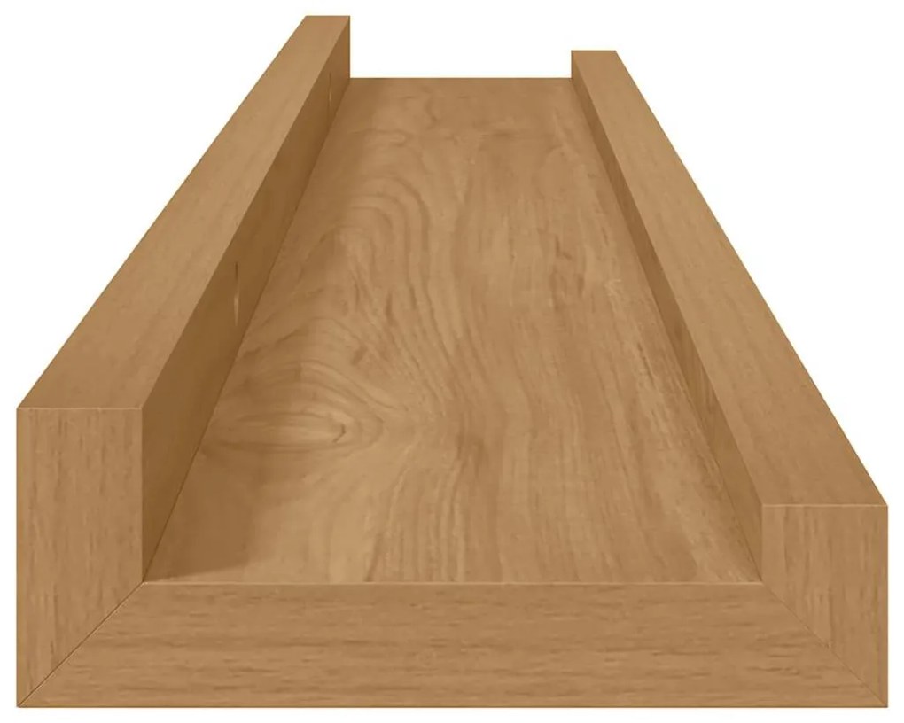 Falpolc polcokkal tárolóval 4 pcs Barna 60 x 9 x 3 cm Faanyag
