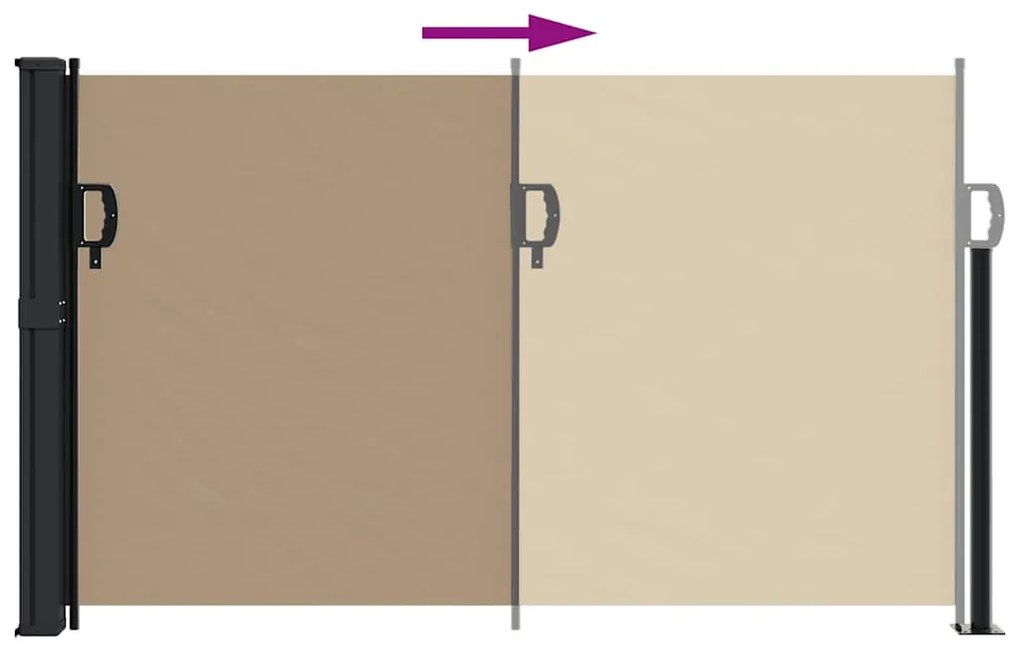 tópszínű behúzható oldalsó napellenző 120 x 500 cm