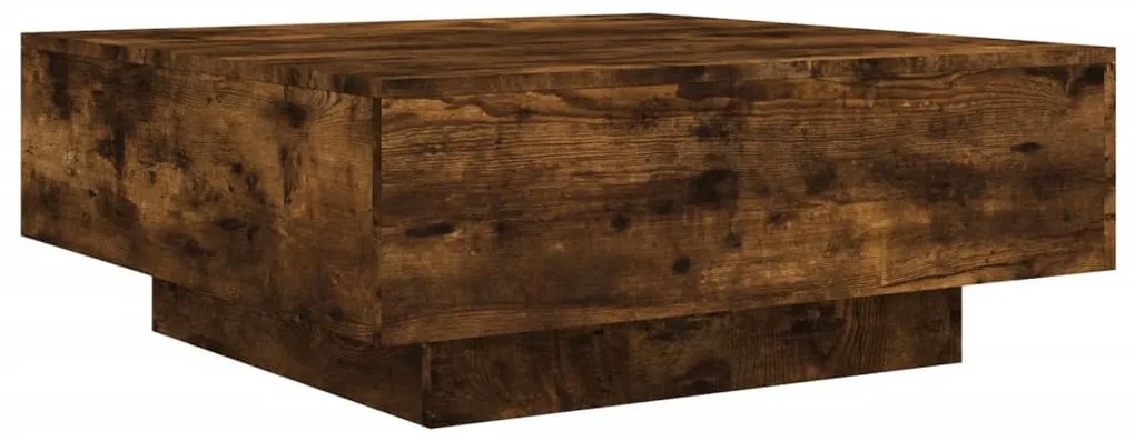 Füstös tölgy színű dohányzóasztal LED-lámpákkal 80 x 8 0x 31 cm