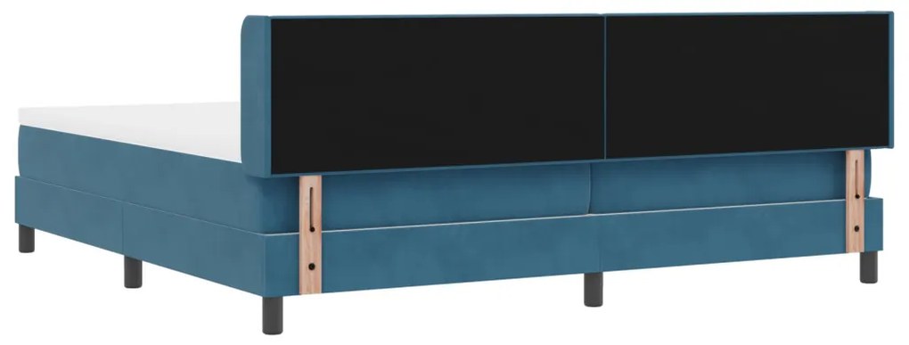 Box Rugóágy Matraccal Sötétkék 200x200 cm Bársonyos