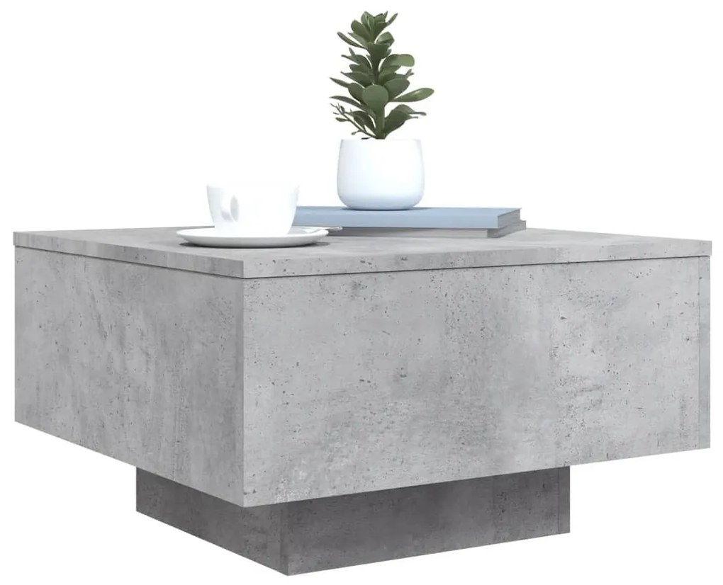 Betonszürke szerelt fa dohányzóasztal 55x55x31 cm
