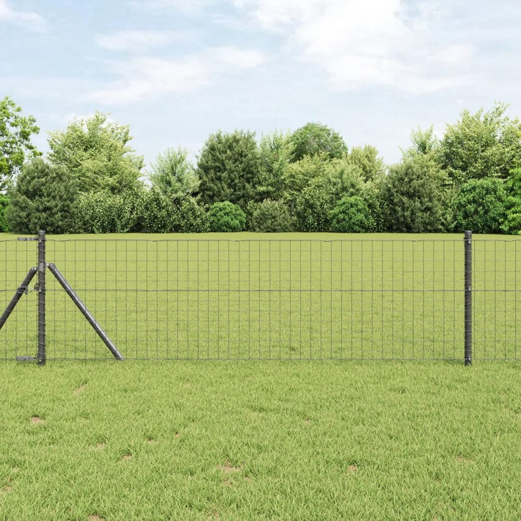 Kerítéstartók 26 db Szürke Ø32 mm 80 cm Horganyzott Acél