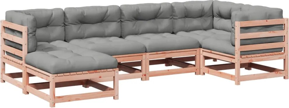 vidaXL 6 részes tömör duglászfenyő kerti társalgószett párnával