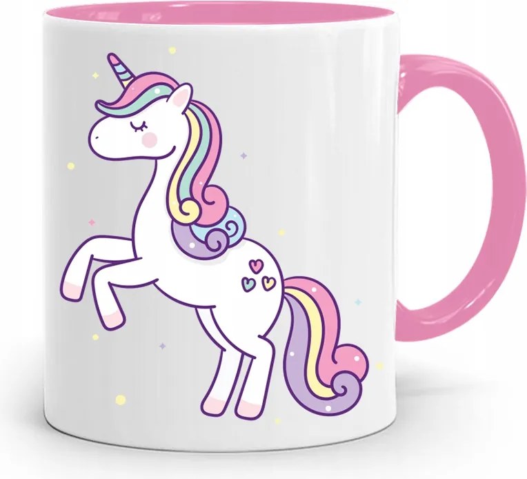 Rózsaszín Bögre Lányok Gyermeknapja Unikornis nyomott mintával