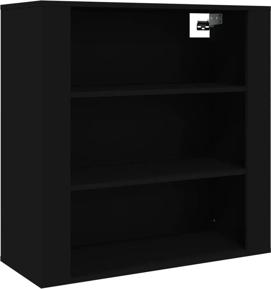 vidaXL fekete szerelt fa faliszekrény 80x33x80 cm
