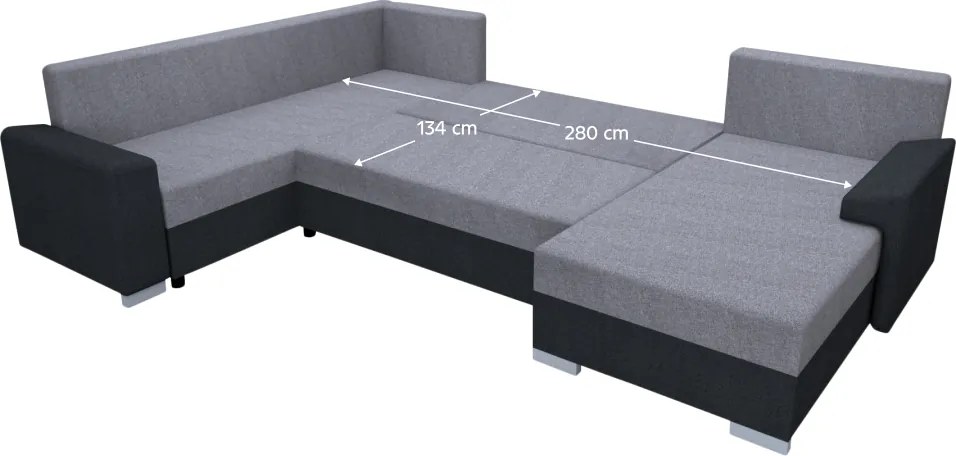 Univerzális ülőgarnitúra, sötétszürke/szürke, ANDRES U UNI