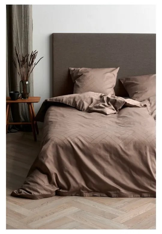Szürkésbarna egyszemélyes damaszt ágyneműhuzat 140x200 cm Tiles – Södahl