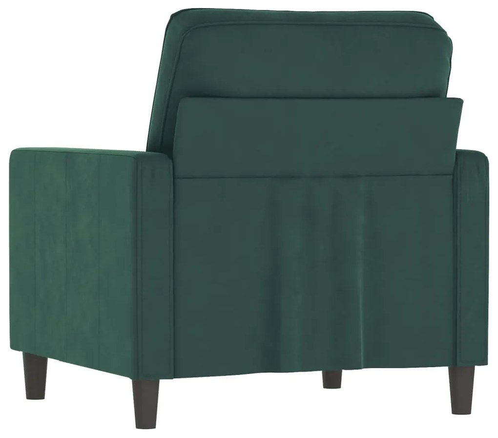 sötétzöld bársony kanapéfotel 60 cm