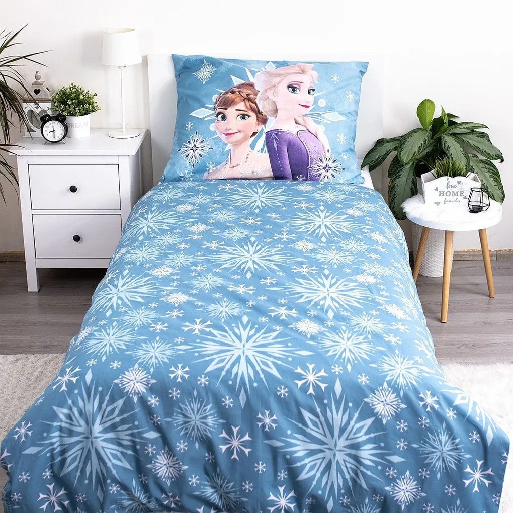 Disney Jégvarázs White Snowflake gyerek, ovis ágyneműhuzat 100×135 cm, 40×60 cm