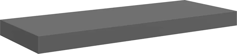 vidaXL magasfényű szürke MDF lebegő fali polc 60 x 23,5 x 3,8 cm