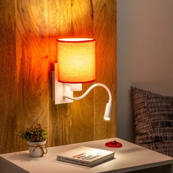 Brilagi - LED Fali lámpa NUBILA 1xE27/25W/230V + LED/3W fehér/piros