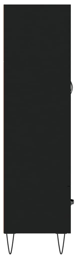 fekete szerelt fa magasszekrény 69,5 x 31 x 115 cm