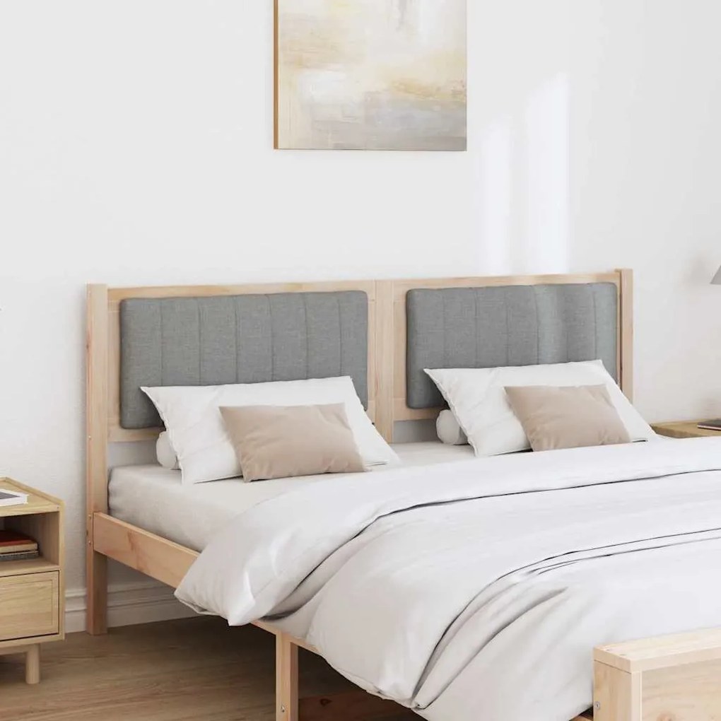 Kárpitozott fejtámla fejtámlával Barna 150 cm Tömör fenyőfa