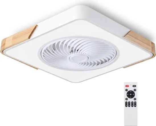 Brilagi-LED Dimmelhető ventilátoros lámpa LED/30W/230V 3000-6500K fehér/tölgy + távirányító