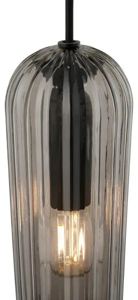 Nordlux - Kábellel függesztett MIELLA csillár 3xE27/25W/230V fekete/füstszínű