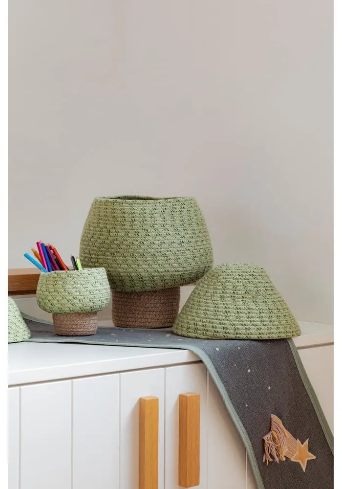 Zöld textil játéktároló kosár ø 25x36 cm Big Tree – Lorena Canals