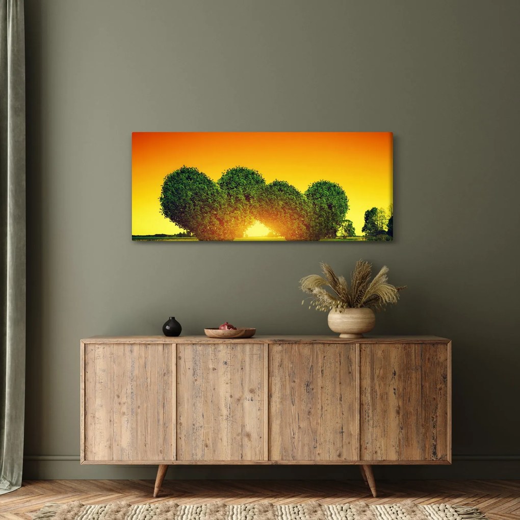 Kép - szív a fák tetején (120x50 cm)