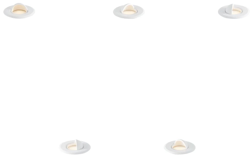 5 darabos modern fehér talajba süllyeszthető spotlámpa LED-del IP67 - Linsey