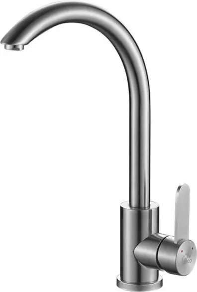 Konyhai Csaptelep Szálcsiszolt Acél Magas Kifolyócső