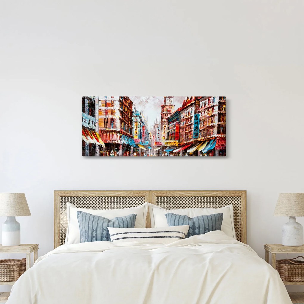 Kép - Hong Kong, olajfestmény (120x50 cm)