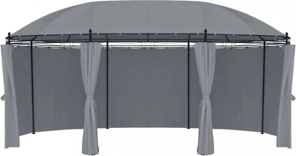 antracitszürke pavilon függönyökkel 520 x 349 x 255 cm