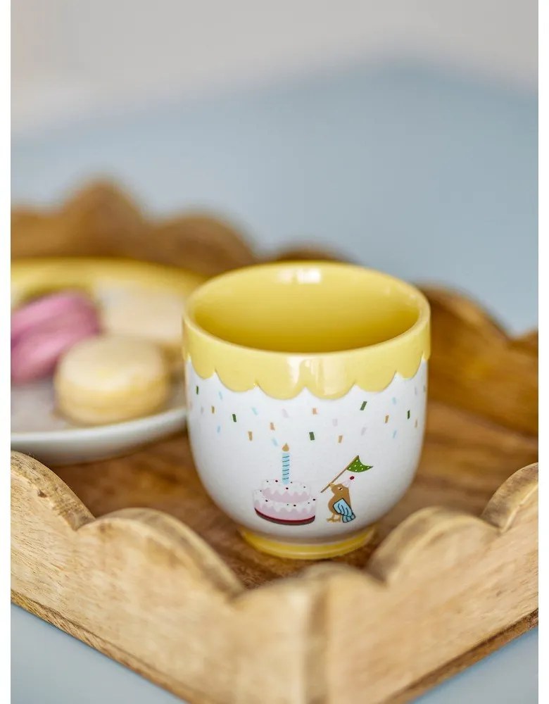 Sárga-krémszínű kőedény gyerek bögre 150 ml Celebrate – Bloomingville Mini