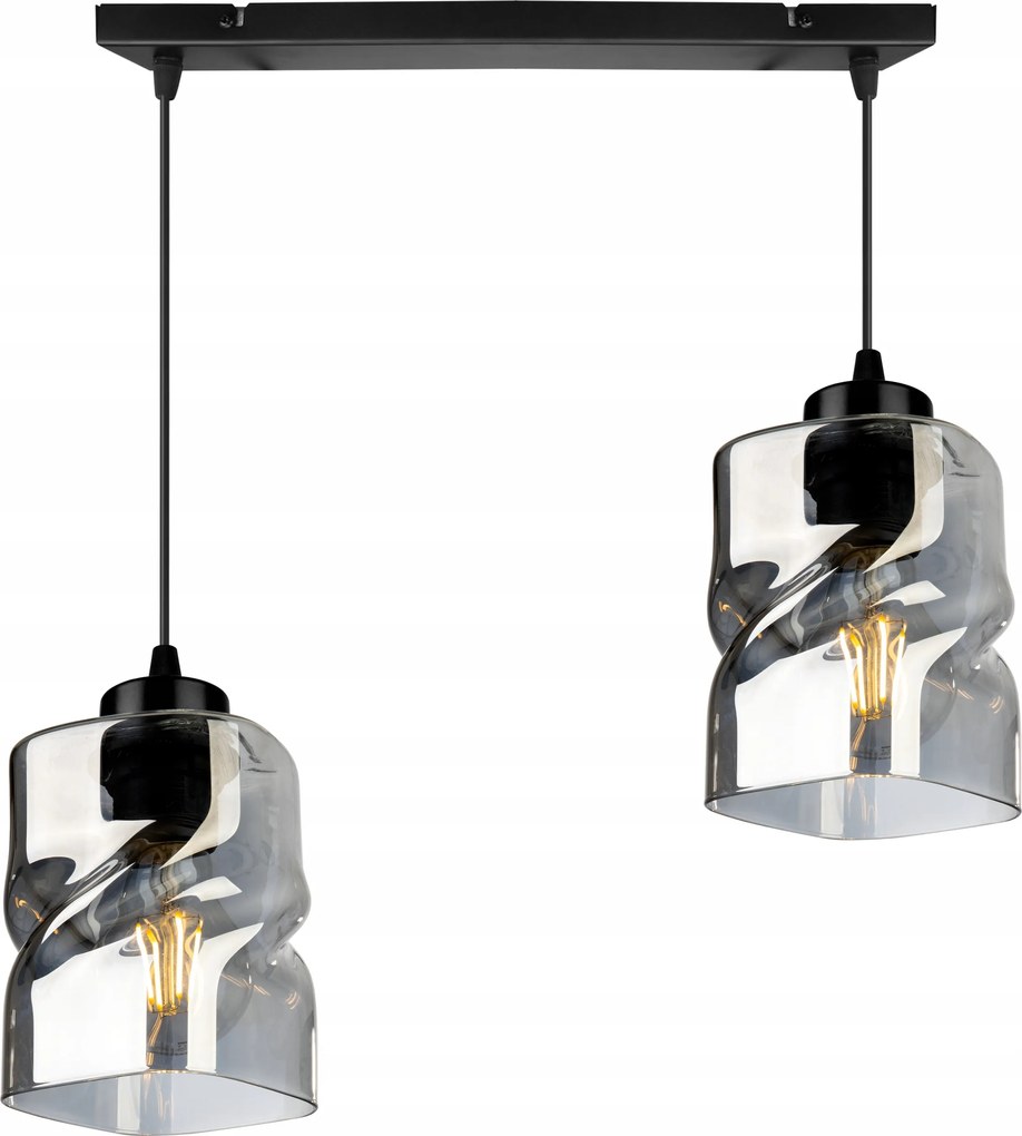 Mennyezeti Lámpa Lógó Csillár Díszléc Fekete Üveg Konyha Étkező