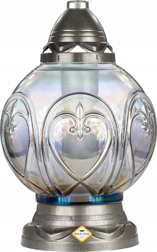 gömb nagy kerek mécses XL XXL üveg grafit 32cm Ezüst