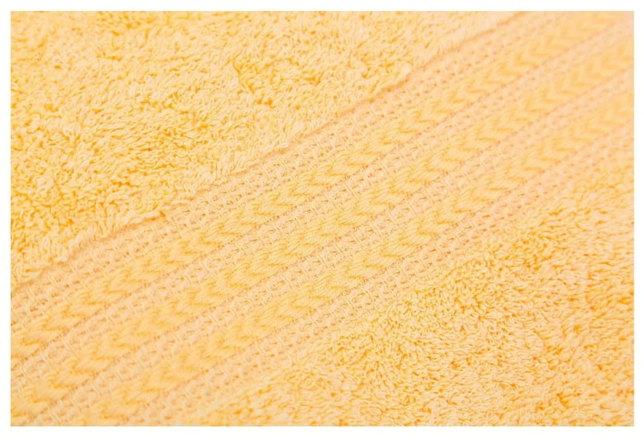Foutastic sárga törölköző 100% pamutból, 50 x 90 cm