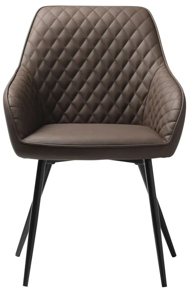 Barna kárpitozott karfás étkezőfotel Milton – Unique Furniture