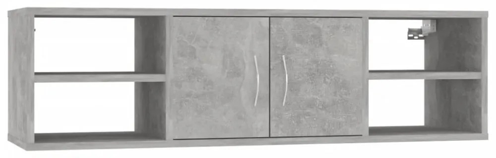 betonszürke szerelt fa fali polc 102 x 30 x 29 cm
