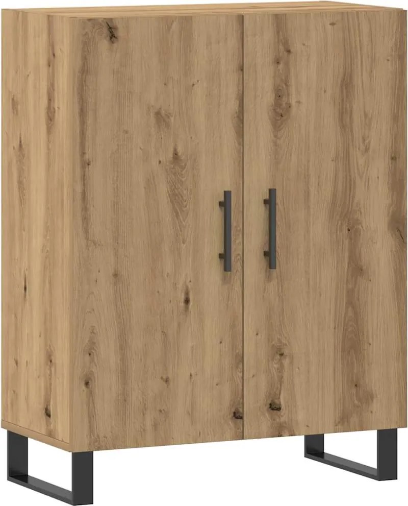 vidaXL kézműves tölgy színű szerelt fa tálalószekrény 69,5x34x90 cm