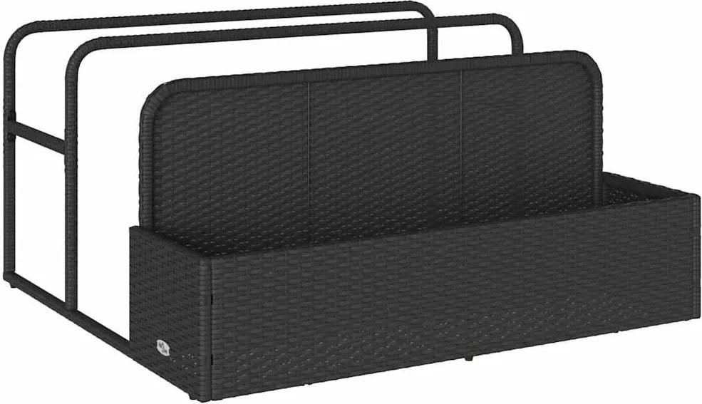 vidaXL fekete polyrattan medence melletti úszótároló 110x100x57 cm