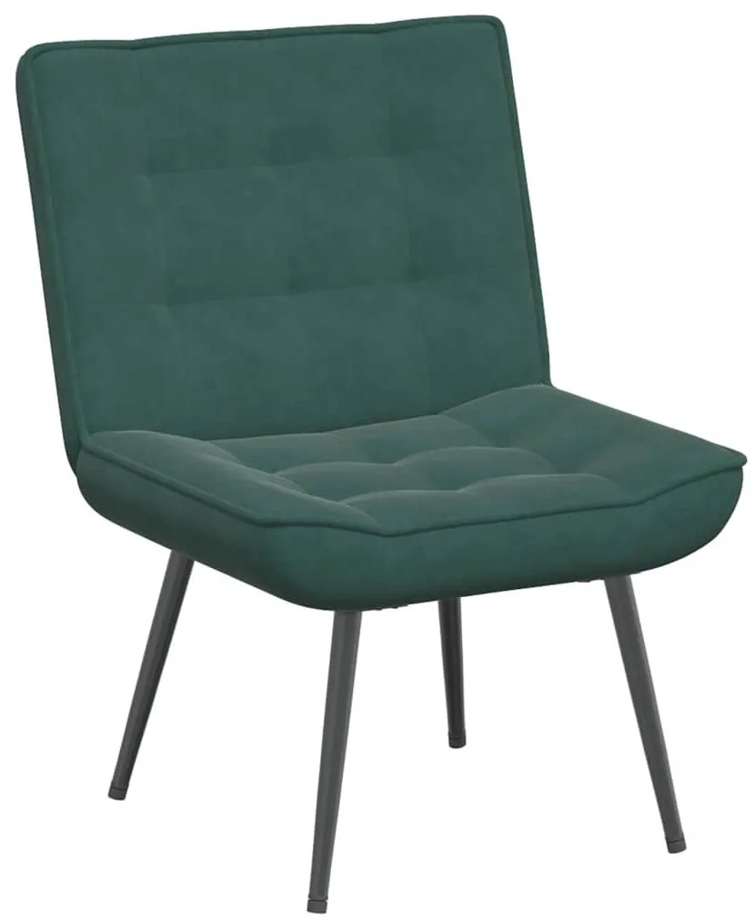 sötétzöld bársony pihenőfotel lábtartóval