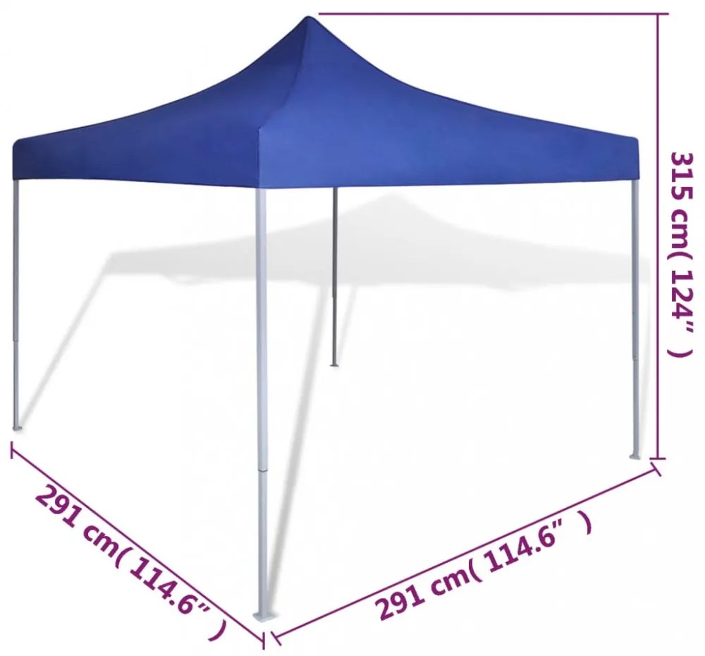 kék összecsukható pavilon 3 x 3 m