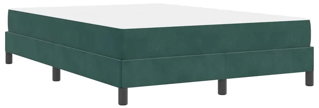 Boxspring ágy matraccal Sötétzöld 160 x 200 cm Bársony