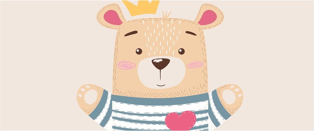 Kép - Teddy maci koronával (120x50 cm)