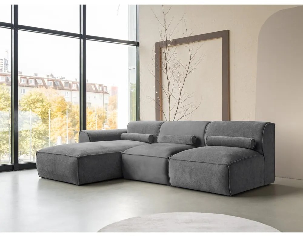 Szürke sarokkanapé (bal oldali) Flex Felix – Miuform