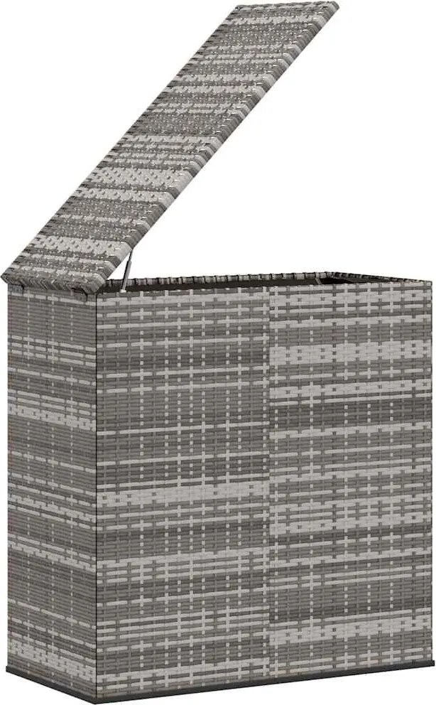 Szürke Polyrattan Kerti Párnatartó Doboz 100 X 49 X 103,5 Cm