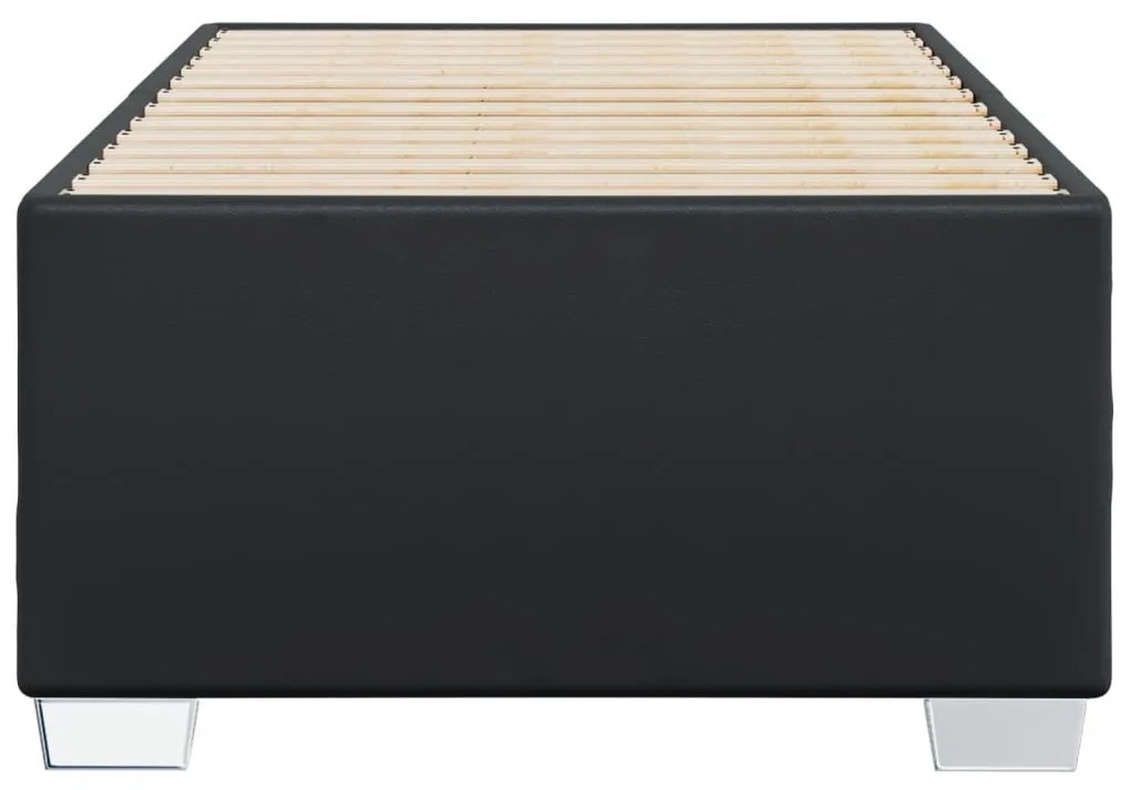 fekete műbőr ágykeret 100x200 cm
