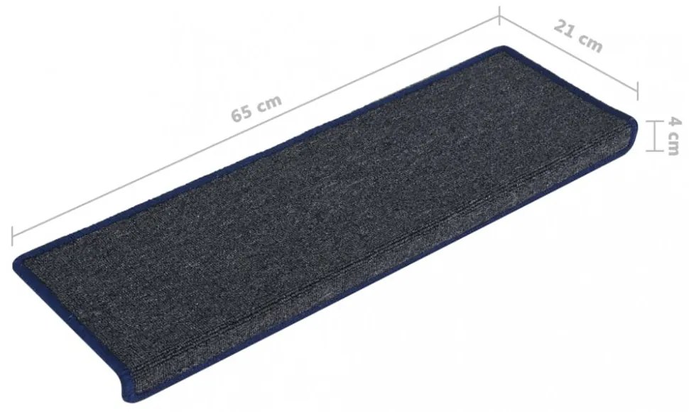 15 db szürke-kék lépcsőszőnyeg 65x21x4 cm