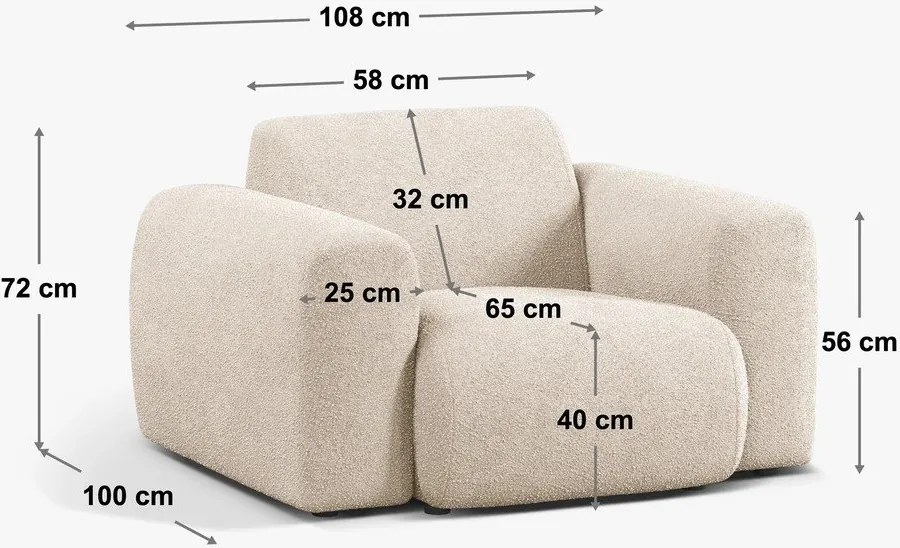 Bézs buklé fotel Molino – Micadoni Home