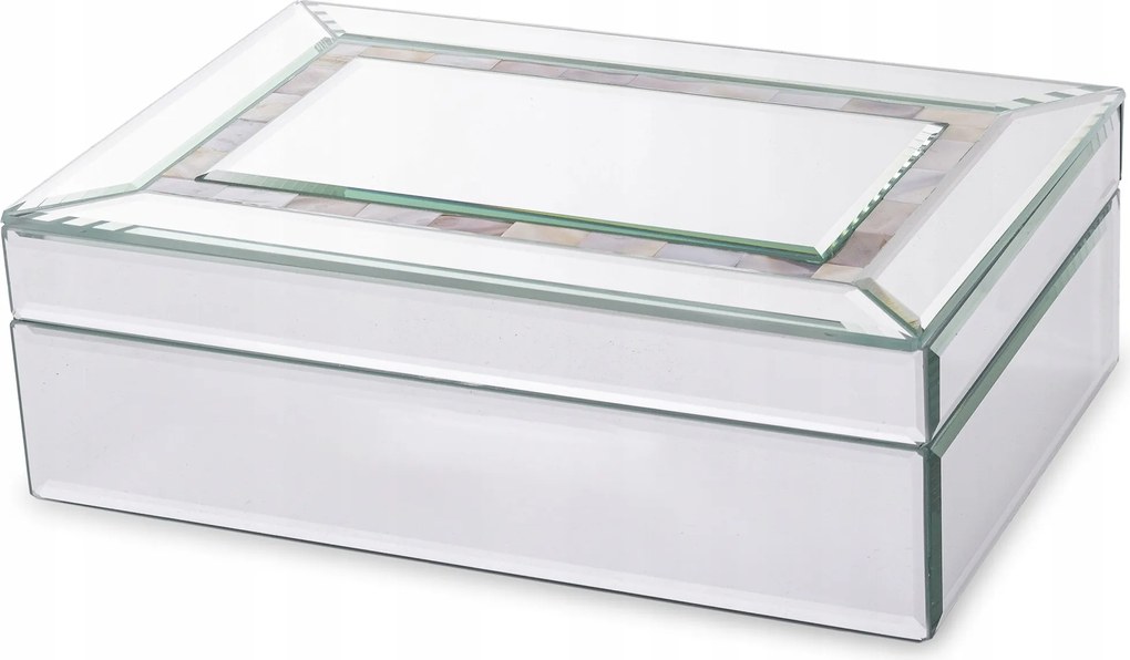 Üveg Ékszerdoboz Gyöngyház Csillogó Ezüst