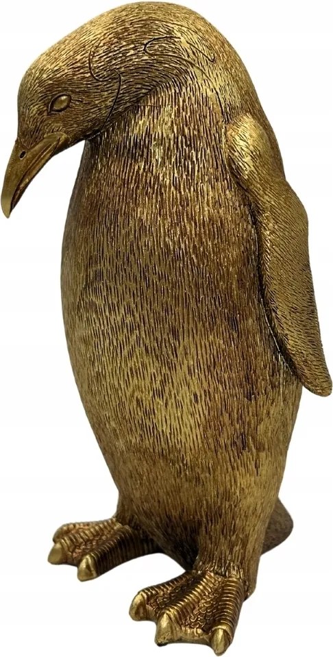 Arany Pingvin figura 20 cm Polyresin Modern Glamour Dekoráció