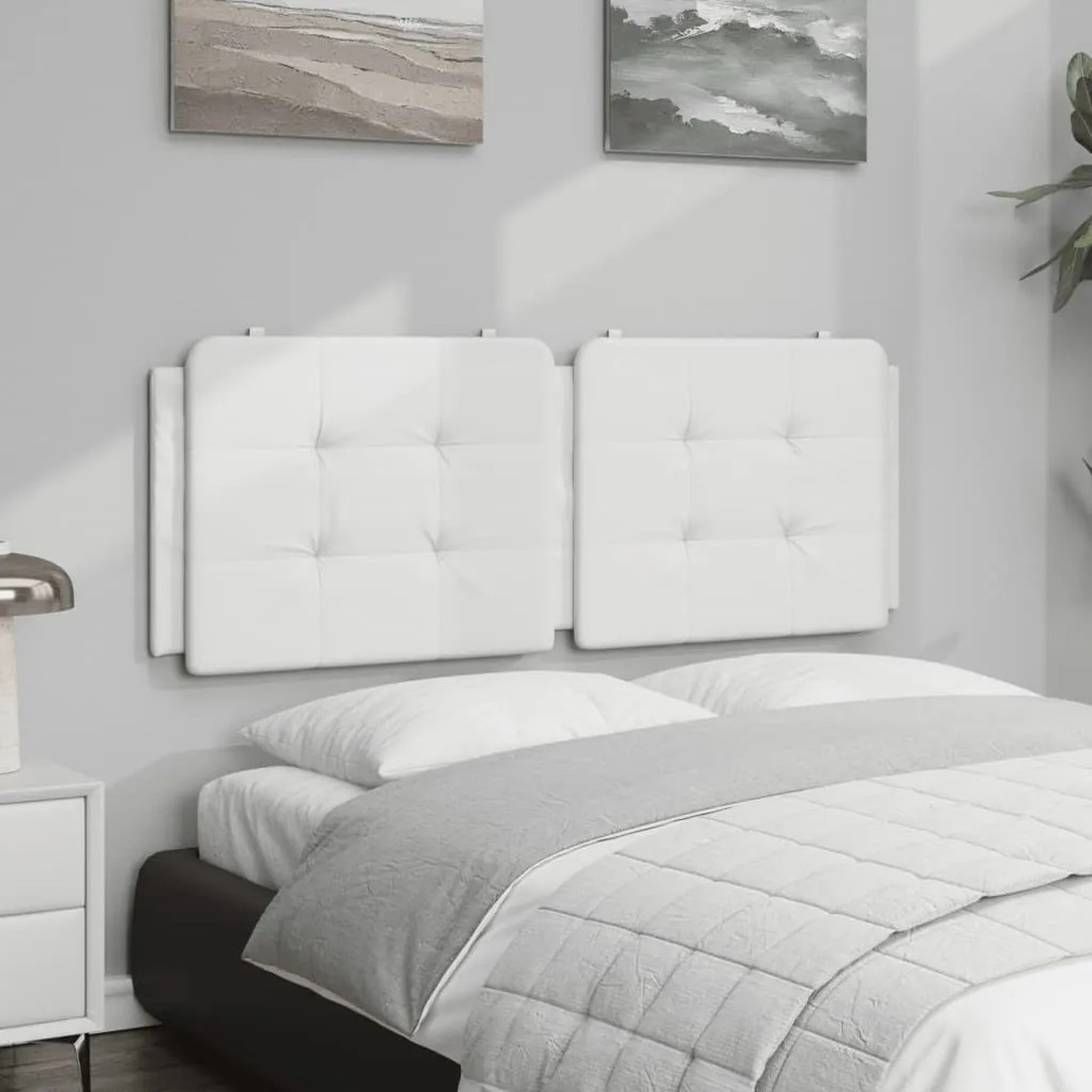 fehér műbőr fejtámla párna 120 cm