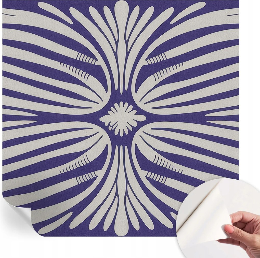 Divatos öntapadós tapéta Fali furnér Virágos szimmetria 250x250 cm