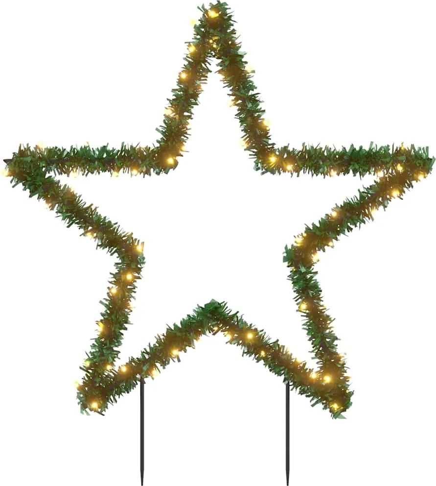 vidaXL karácsonyi csillag fénydekoráció cövekekkel 80 LED 60 cm